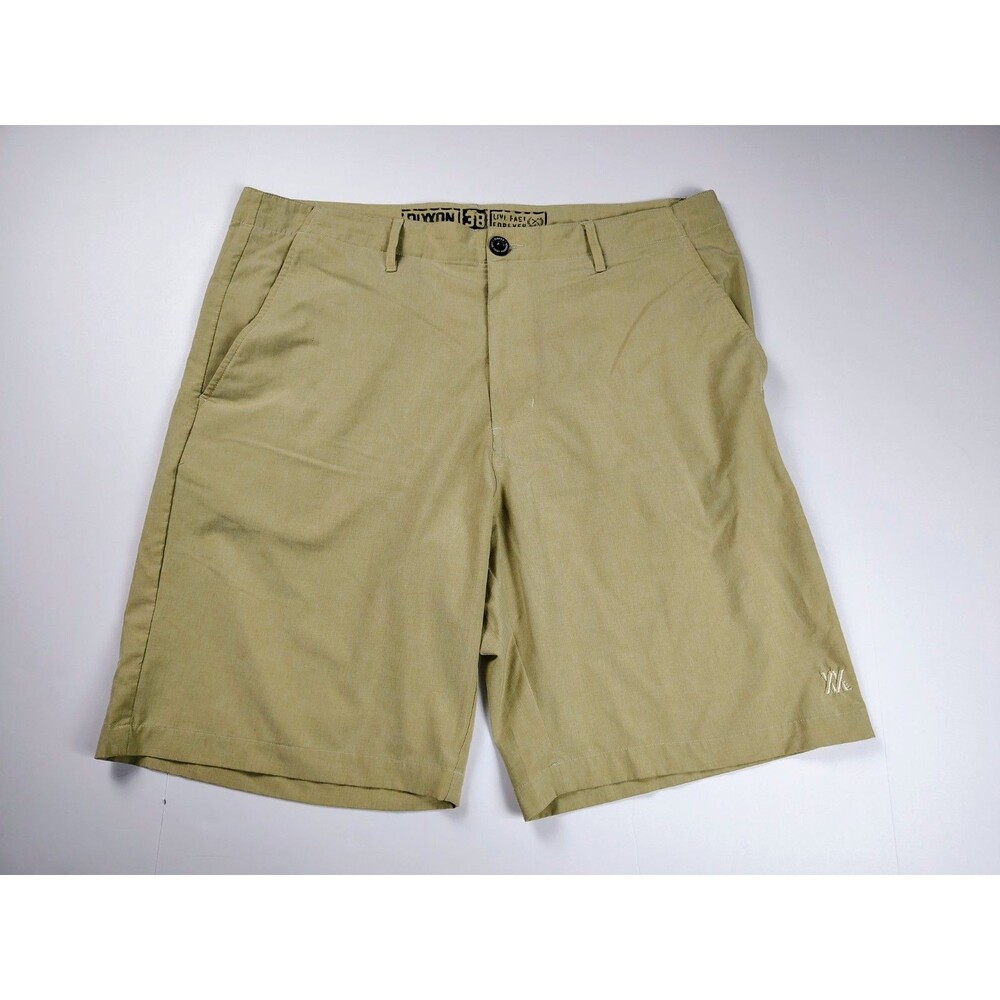 DIXXON Shorts Men 38 Lightweight Khaki 9” Stretch Polyester Performance Casual